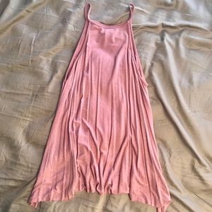 High Neck Flowy Mauve Pink Tank Top